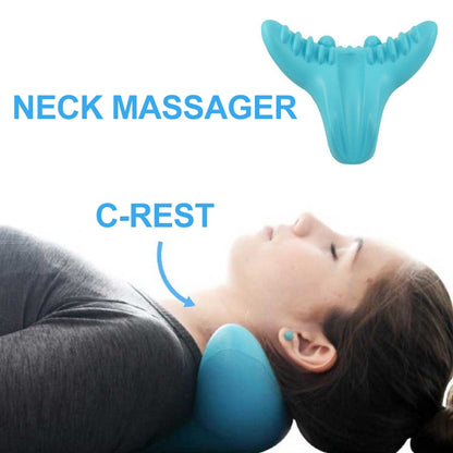 ELECTROPRIME Acupressure Massage Pillow C-Rest Neck Cervical Shoulder Muscle Relaxer High Density Memory Foam Pillow Tools