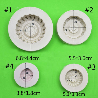 ELECTROPRIME 2 PCS DIY Tires Shape Sugar Craft Cake Silicone Mold Fondant Baking Decorating Tools Random Color Delivery, Size:Size 1