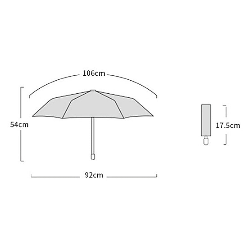 ELECTROPRIME Mini Pocket 5 Folding Umbrella UV Protection Black Plastic Umbrella(Light Blue)