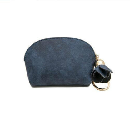 ELECTROPRIME Creative Mini Cute Coin Purse with Flower Tassel Pendant(Deep Blue)