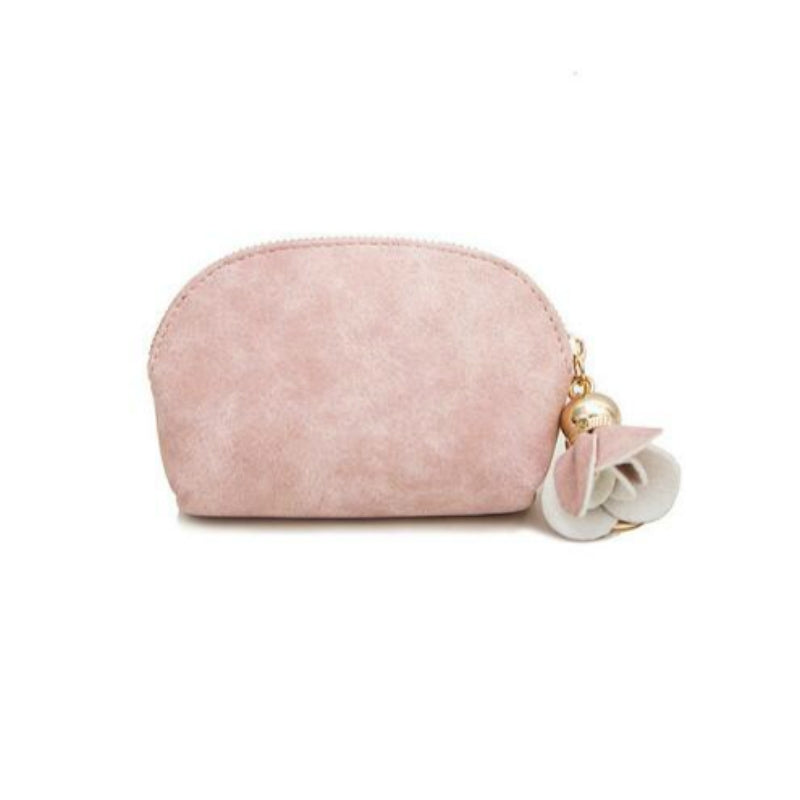 ELECTROPRIME Creative Mini Cute Coin Purse with Flower Tassel Pendant(Pink)