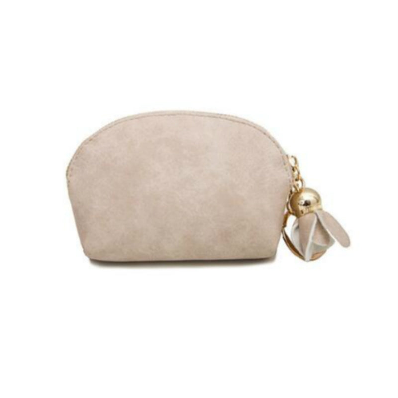 ELECTROPRIME Creative Mini Cute Coin Purse with Flower Tassel Pendant(Beige)