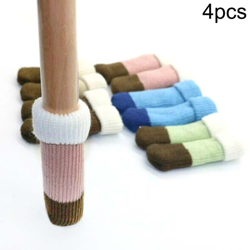 ELECTROPRIME 4pcs Silent Wear-resistant Non-slip Padded Double Chair Foot Cover(Ramdon Color Dilvery)
