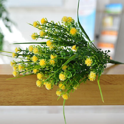 ELECTROPRIME 5 Branches Simulation Plastic Starry Rose Simulation Bouquet Home Decoration Flower(Yellow)