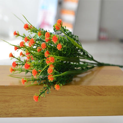 ELECTROPRIME 5 Branches Simulation Plastic Starry Rose Simulation Bouquet Home Decoration Flower(Sunset Red)
