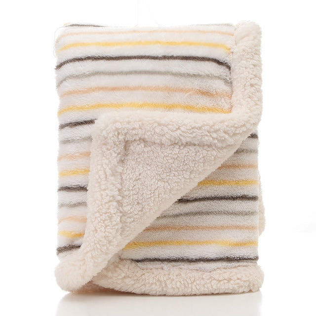ELECTROPRIME Winter Thick Double Layer Printed Lambskin Children Blanket Bedding, Size:75X100cm