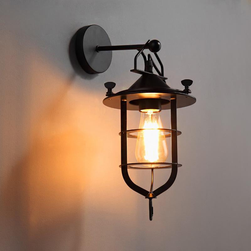 ELECTROPRIME Creative Dock Retro Iron Restaurant Balcony Corridor Bedside Wall Lamp without Bulbs