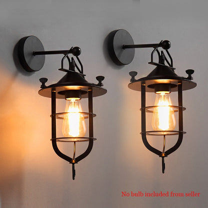 ELECTROPRIME Creative Dock Retro Iron Restaurant Balcony Corridor Bedside Wall Lamp without Bulbs