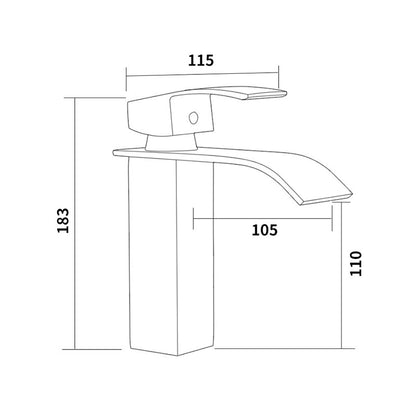ELECTROPRIME KOEN Waterfall Bathroom Faucet Sinks Mixer Tap Cold And Hot Water Tap