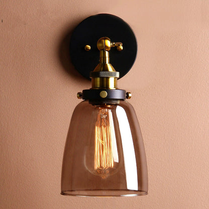 ELECTROPRIME 40W VintageGrey Glass Lampshade Sconce Modern Wall Lights Fixture Home Loft Decor Luminaire Bedroom Bathroom Lights