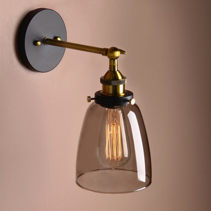 ELECTROPRIME 40W VintageGrey Glass Lampshade Sconce Modern Wall Lights Fixture Home Loft Decor Luminaire Bedroom Bathroom Lights