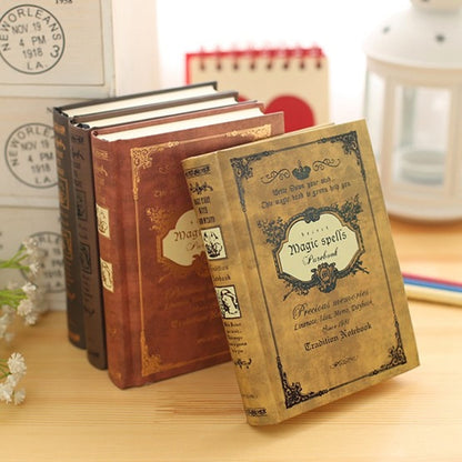 ELECTROPRIME 64K Small Pocket Vintage Notebook Handcover Magic Spells Pockets Book Planner Journal Traveler Notepad(A5 Green)