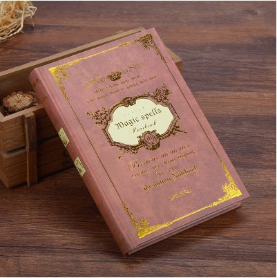 ELECTROPRIME 64K Small Pocket Vintage Notebook Handcover Magic Spells Pockets Book Planner Journal Traveler Notepad(A5 Red)