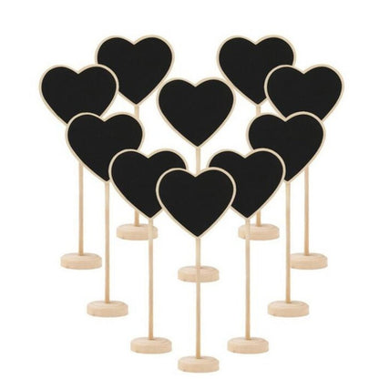 ELECTROPRIME 10 PCS Wooden Blackboard Chalkboard Mini Message Notice Board Table Wedding Party Decoration