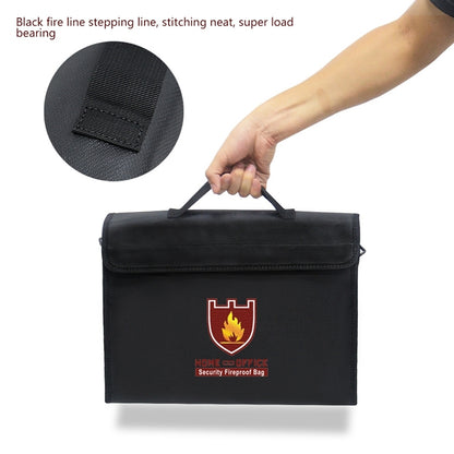 ELECTROPRIME Office Fiberglass Cloth Filing Portable Fire Resistant Waterproof Safe Bag Folder(Black)