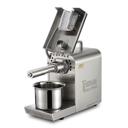 ELECTROPRIME Seed Oil Press Extrator Stainless Steel Commercial Home Automatic Peanut Coconut Sesame Oil Press Machine 40x36.5x16cm, CN Plug