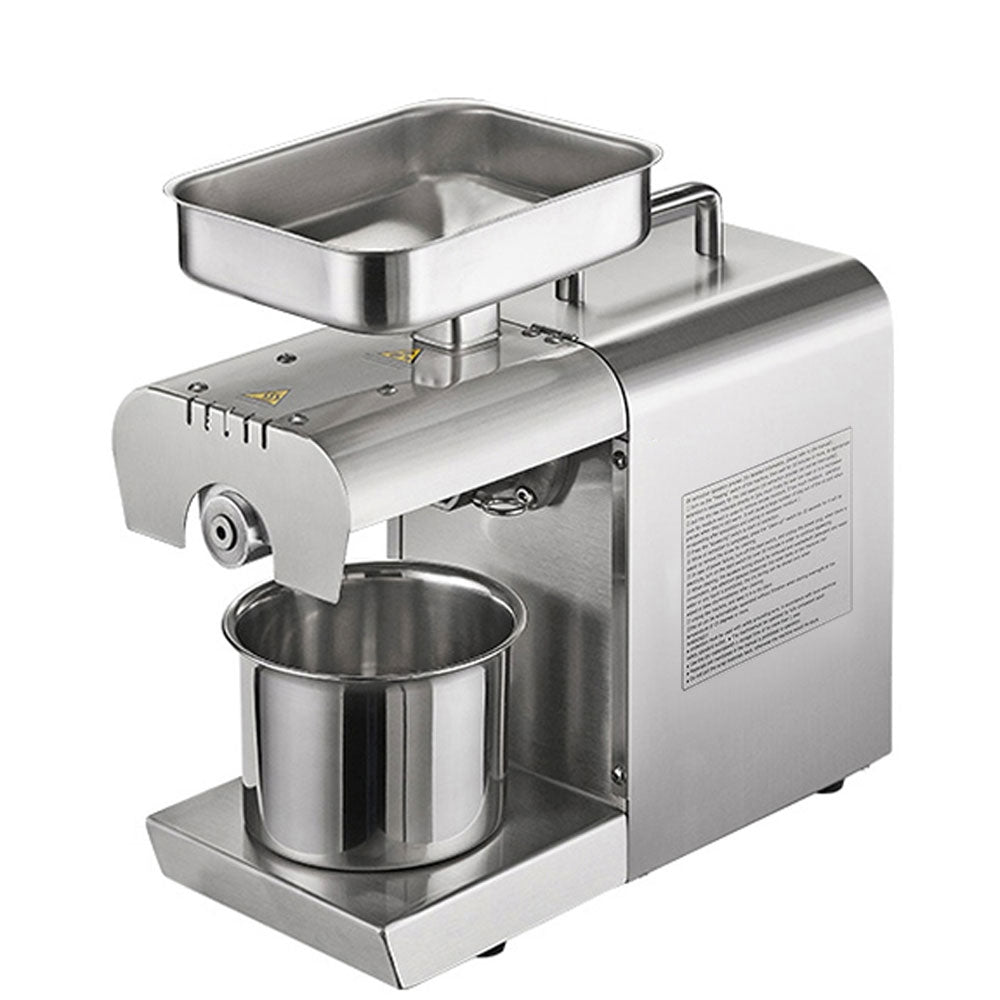 ELECTROPRIME Seed Oil Press Extrator Stainless Steel Commercial Home Automatic Peanut Coconut Sesame Oil Press Machine 40x36.5x16cm, CN Plug