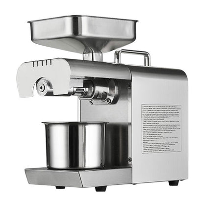 ELECTROPRIME Seed Oil Press Extrator Stainless Steel Commercial Home Automatic Peanut Coconut Sesame Oil Press Machine 40x36.5x16cm, CN Plug