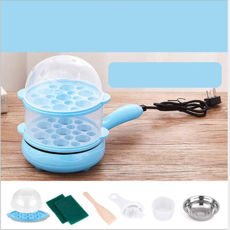 ELECTROPRIME Multifunction Mini  Non-Stick Frying Pan Boiler Steamer Cooker Poached Eggpot(Blue double storey package)