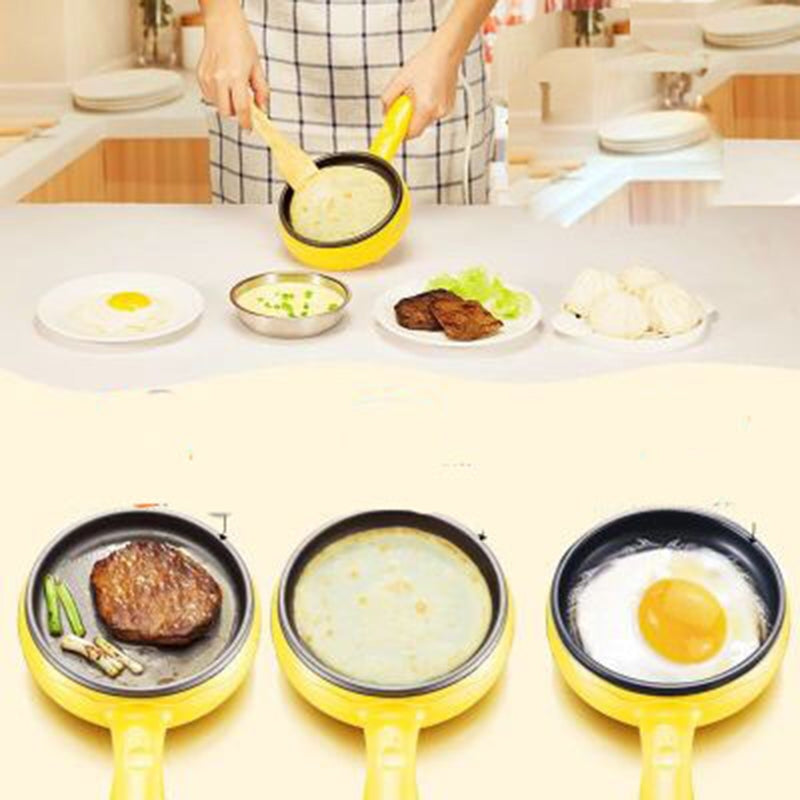 ELECTROPRIME Multifunction Mini  Non-Stick Frying Pan Boiler Steamer Cooker Poached Eggpot(Blue double storey package)