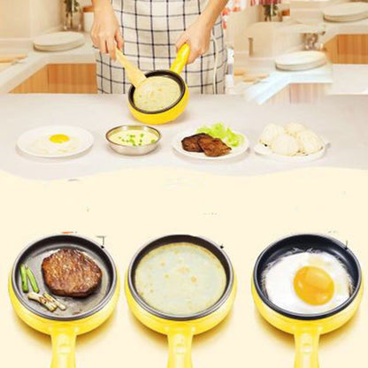 ELECTROPRIME Multifunction Mini  Non-Stick Frying Pan Boiler Steamer Cooker Poached Eggpot(Blue double storey package)