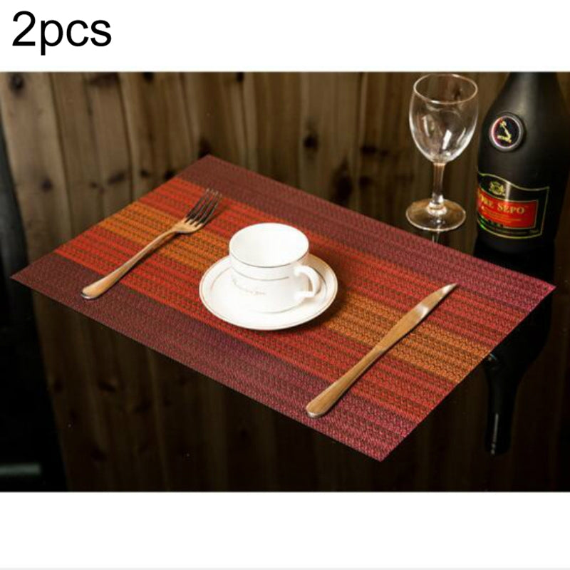 ELECTROPRIME 2 PCS Home Table Cup Mat Creative Decor Coffee Drink Placemat Tableware, Size: 45x30cm(Red)