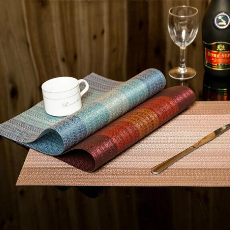 ELECTROPRIME 2 PCS Home Table Cup Mat Creative Decor Coffee Drink Placemat Tableware, Size: 45x30cm(Sky Blue)