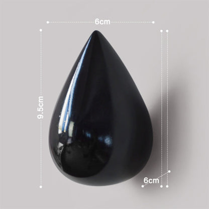 ELECTROPRIME Creative Water Droplets Wall Hooks Home Decoration Resin Mural 3D Coat Hook Single Hooks Wall Hanger, Size:Big Size(Black)