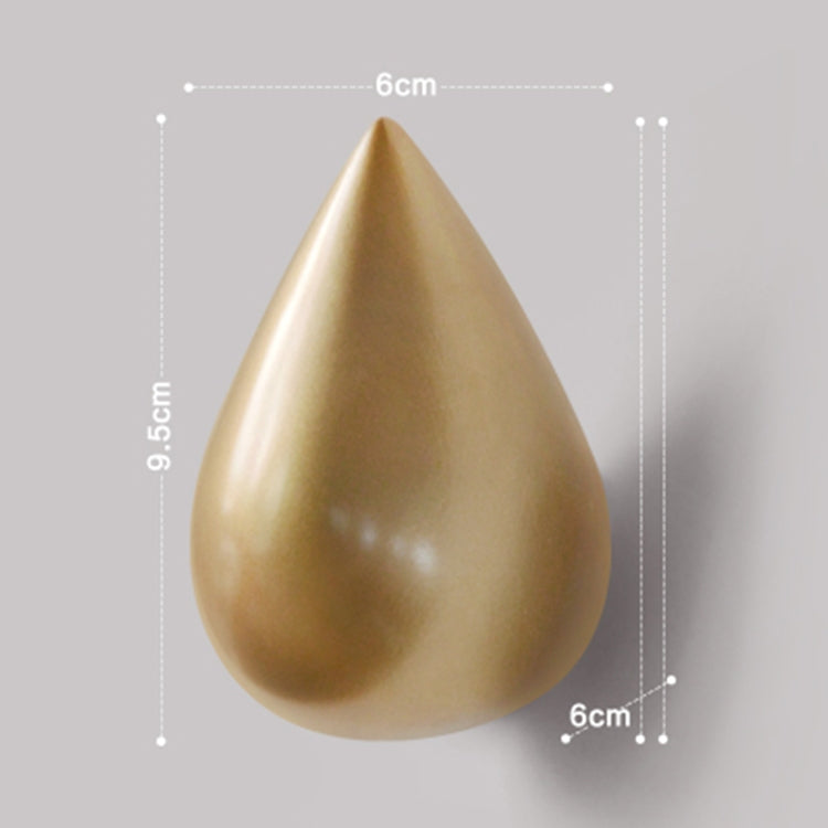 ELECTROPRIME Creative Water Droplets Wall Hooks Home Decoration Resin Mural 3D Coat Hook Single Hooks Wall Hanger, Size:Big Size(Gold)