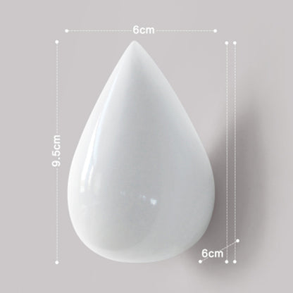 ELECTROPRIME Creative Water Droplets Wall Hooks Home Decoration Resin Mural 3D Coat Hook Single Hooks Wall Hanger, Size:Big Size(White)