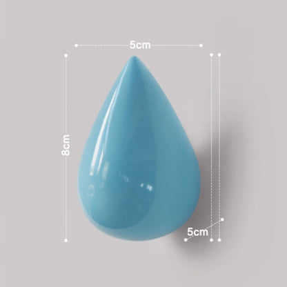 ELECTROPRIME Creative Water Droplets Wall Hooks Home Decoration Resin Mural 3D Coat Hook Single Hooks Wall Hanger, Size:Small Size(Blue)