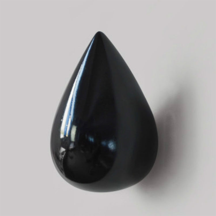ELECTROPRIME Creative Water Droplets Wall Hooks Home Decoration Resin Mural 3D Coat Hook Single Hooks Wall Hanger, Size:Small Size(Black)
