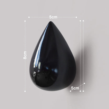 ELECTROPRIME Creative Water Droplets Wall Hooks Home Decoration Resin Mural 3D Coat Hook Single Hooks Wall Hanger, Size:Small Size(Black)
