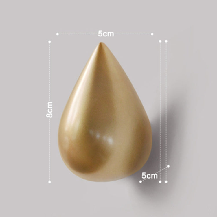 ELECTROPRIME Creative Water Droplets Wall Hooks Home Decoration Resin Mural 3D Coat Hook Single Hooks Wall Hanger, Size:Small Size(Gold)