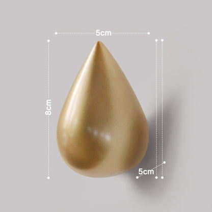 ELECTROPRIME Creative Water Droplets Wall Hooks Home Decoration Resin Mural 3D Coat Hook Single Hooks Wall Hanger, Size:Small Size(Gold)