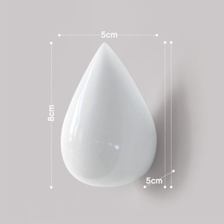 ELECTROPRIME Creative Water Droplets Wall Hooks Home Decoration Resin Mural 3D Coat Hook Single Hooks Wall Hanger, Size:Small Size(White)