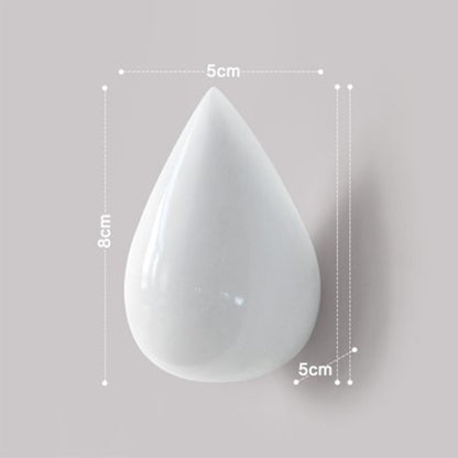 ELECTROPRIME Creative Water Droplets Wall Hooks Home Decoration Resin Mural 3D Coat Hook Single Hooks Wall Hanger, Size:Small Size(White)