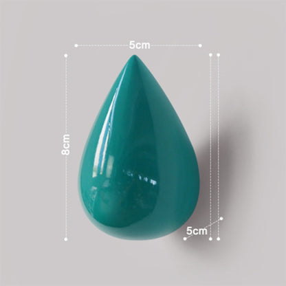 ELECTROPRIME Creative Water Droplets Wall Hooks Home Decoration Resin Mural 3D Coat Hook Single Hooks Wall Hanger, Size:Small Size(Green)