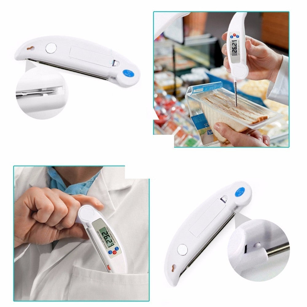 ELECTROPRIME Folding Meat Thermometer Digital Kitchen Thermometer Food Cooking BBQ Probe, Random Color Delivery