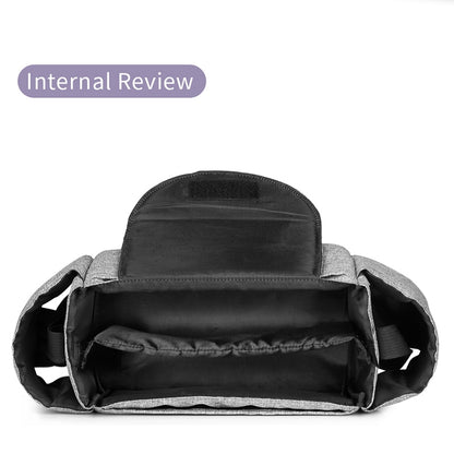 ELECTROPRIME Baby Stroller Bags Large Capacity Mummy Nappy Bag Multifunction Travel Diaper Bag Maternity Nursing Hanging Storage Bag(Black)
