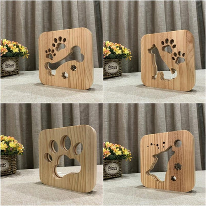 ELECTROPRIME Creative Shape Wooden Night Lamp Bedroom Decoration Warm Light LED(Wolve)