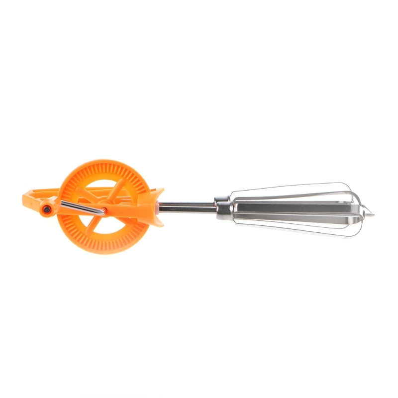 ELECTROPRIME Double Rotation Hand Whisk Egg Beater Stainless Steel Kitchen Blender Random Color Delivery
