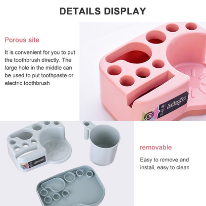 ELECTROPRIME Qijiu Household Bathroom Double Drain Mouth Mug Toothbrush Holder Creative Multi-function Rack(Pink)