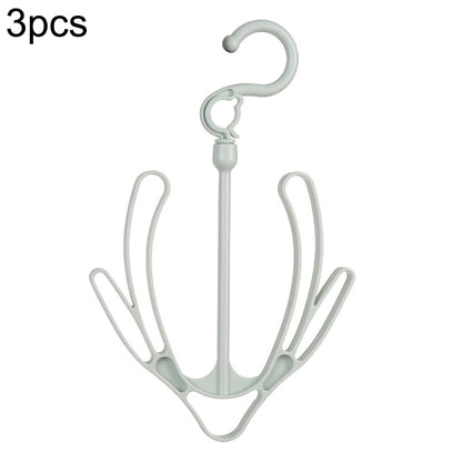 ELECTROPRIME 3pcs Creative Multi-function Outdoor Windproof Double Hook Hanging Shoe Rack Movable Thick Drying Rack(Green)