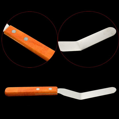 ELECTROPRIME 15cm Stainless Steel Cream Spatula Cake Silk Flower Scraper Baking Tool, Specification: 4 inch
