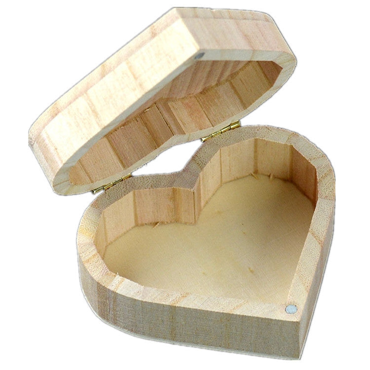 ELECTROPRIME Crafts Magnet Buckle Love Box Daily Makeup Retro Heart-shaped Wooden Storage Box
