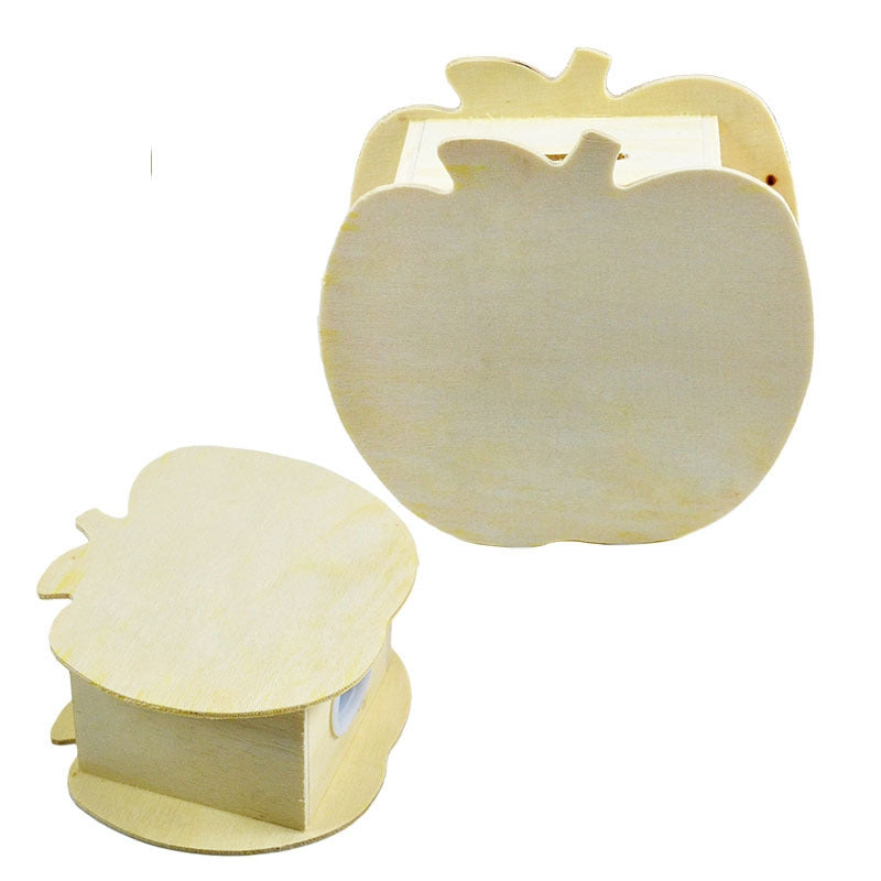 ELECTROPRIME Lovely Creative Child DIY Wooden Apple Hand Painted Piggy Bank, Size: 10x5.6x9.5cm