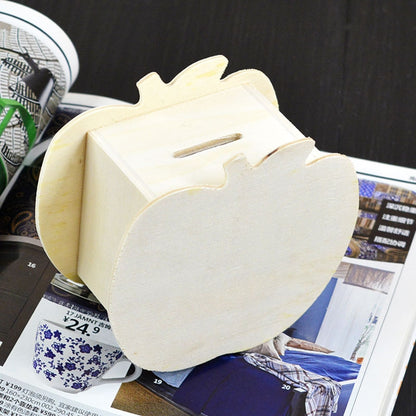 ELECTROPRIME Lovely Creative Child DIY Wooden Apple Hand Painted Piggy Bank, Size: 10x5.6x9.5cm