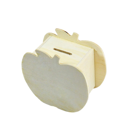 ELECTROPRIME Lovely Creative Child DIY Wooden Apple Hand Painted Piggy Bank, Size: 10x5.6x9.5cm