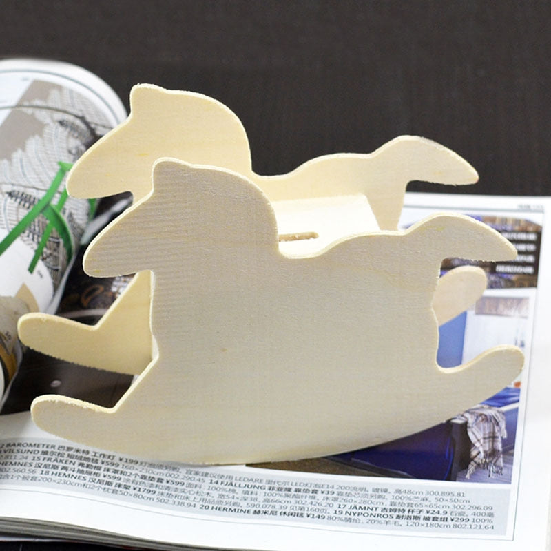 ELECTROPRIME Lovely Child DIY Wooden Trojan Piggy Bank, Size: 14.8x11cm
